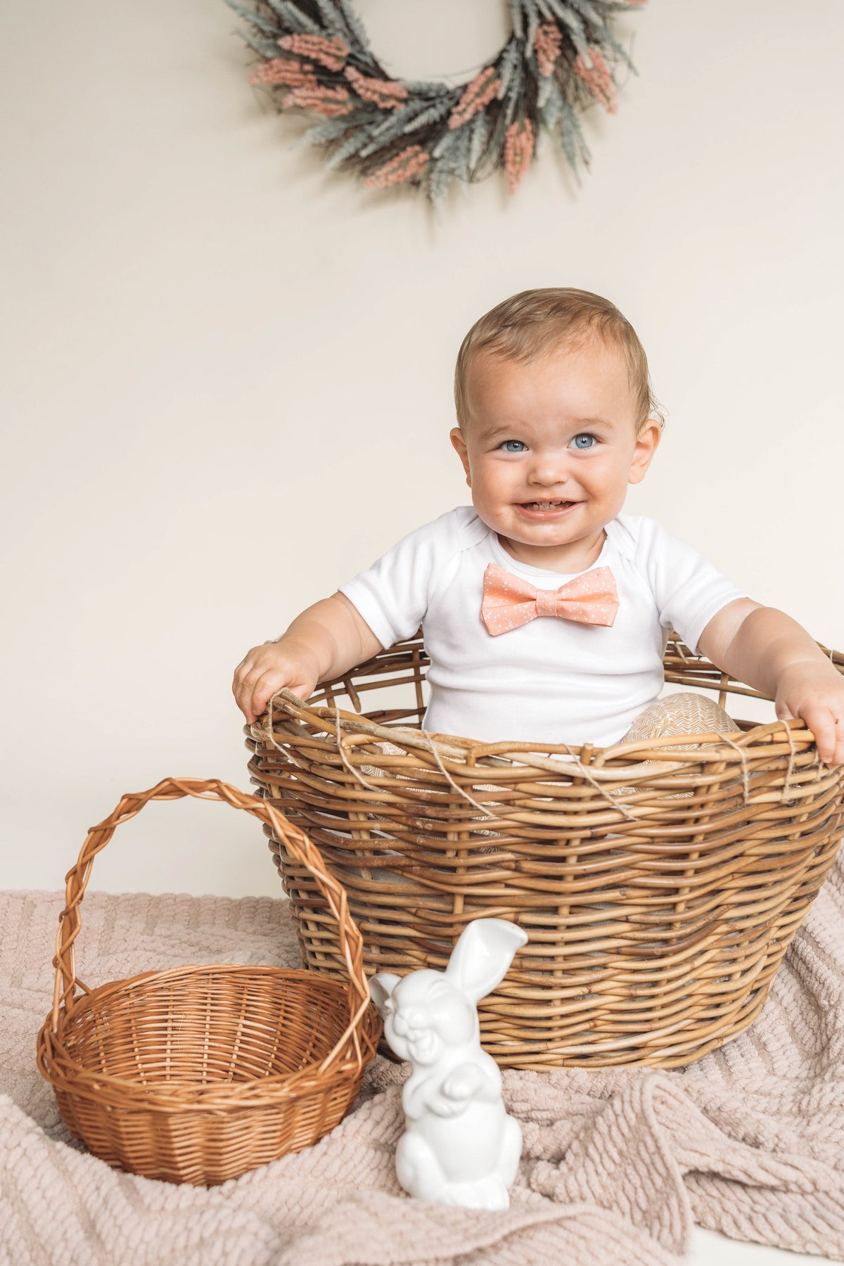 Cuddle Sleep Dream Bowtie Bodysuit Coral Speckle Bowtie Bodysuit