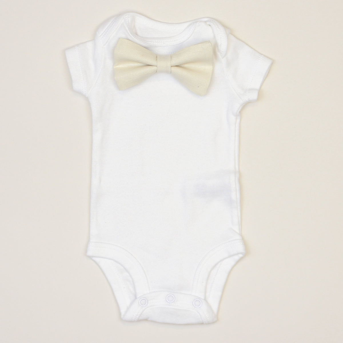 Cuddle Sleep Dream Bowtie Bodysuit Cream Linen Bowtie Bodysuit