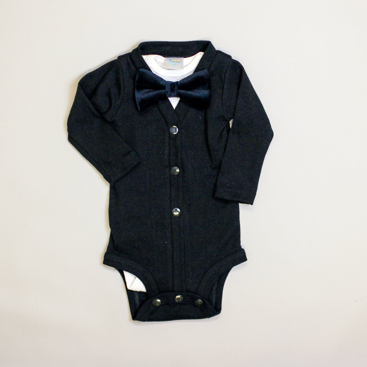 Cuddle Sleep Dream Bowtie Bodysuit Dark Blue Velvet Bowtie Bodysuit