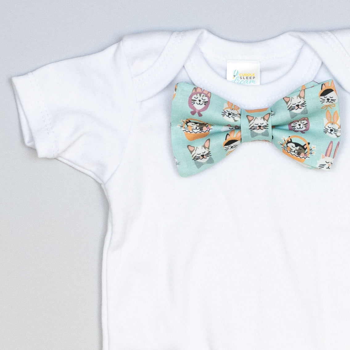 Cuddle Sleep Dream Bowtie Bodysuit Easter Cats | Bowtie Bodysuit