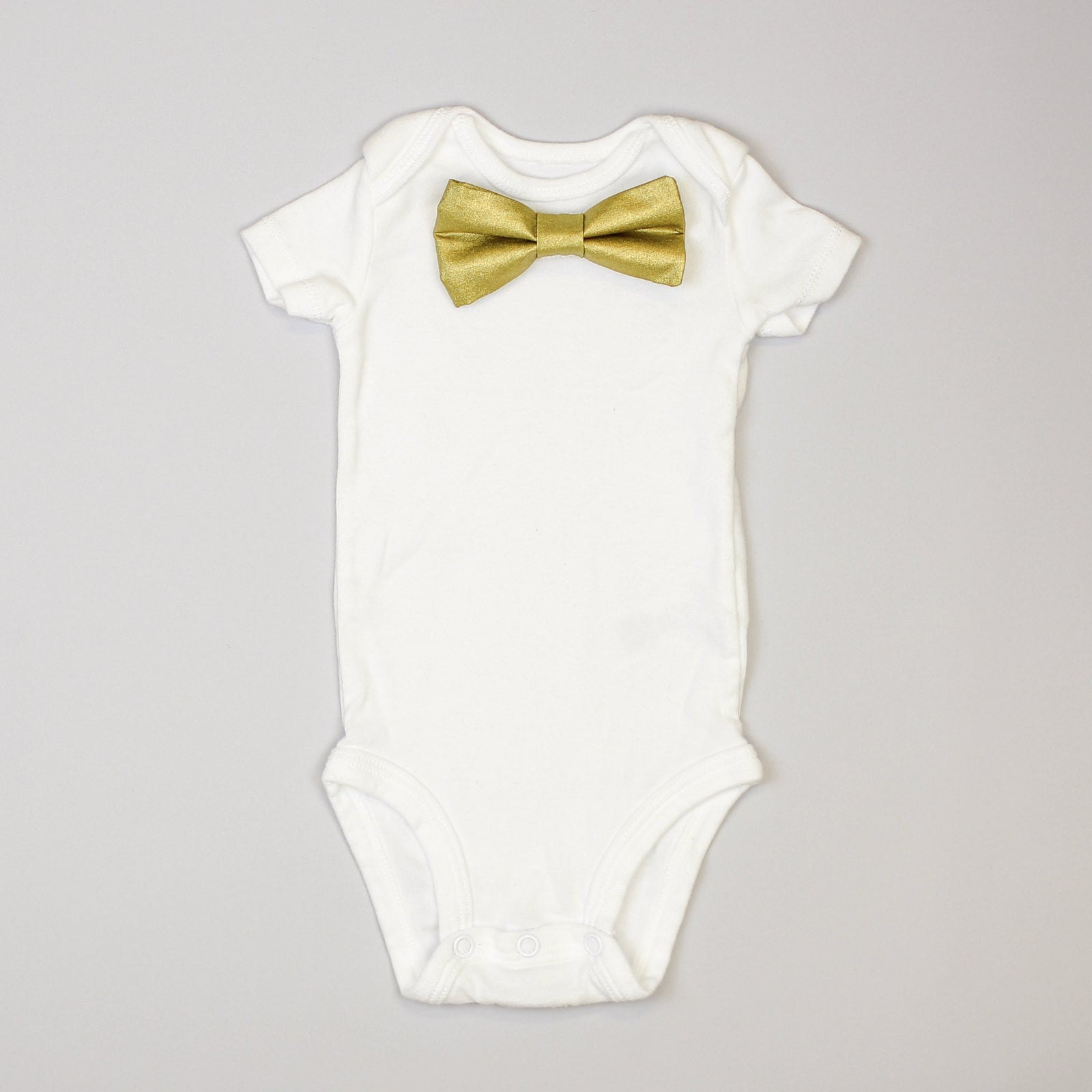 Cuddle Sleep Dream Bowtie Bodysuit Gold Metallic Bowtie Bodysuit