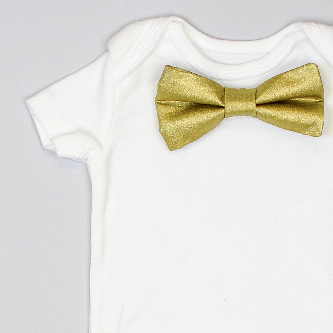 Cuddle Sleep Dream Bowtie Bodysuit Gold Metallic Bowtie Bodysuit