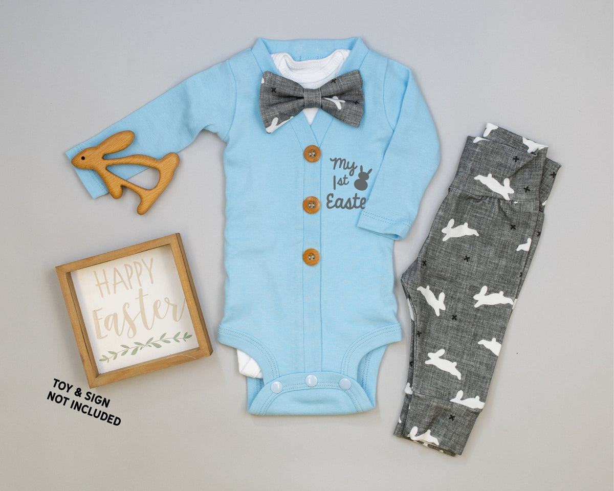 Cuddle Sleep Dream Bowtie Bodysuit Gray Bunny Bowtie Bodysuit