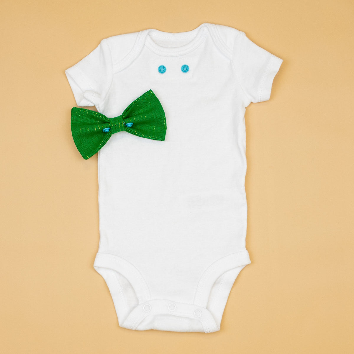 Cuddle Sleep Dream Bowtie Bodysuit Green/Gold Metallic Bowtie Bodysuit