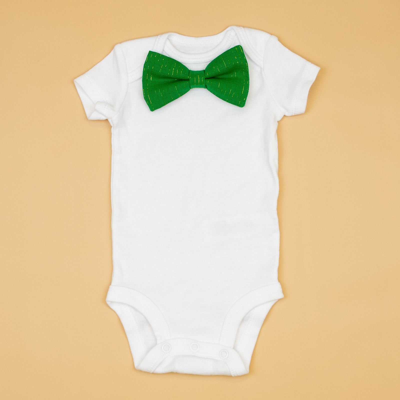 Cuddle Sleep Dream Oh Snap Green/Gold Metallic Bowtie Bodysuit