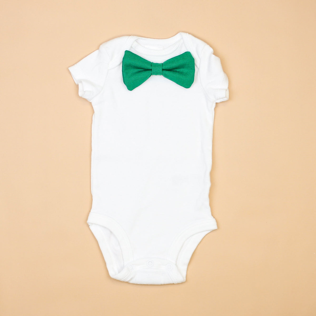 Cuddle Sleep Dream Bowtie Bodysuit Green Linen Bowtie Bodysuit