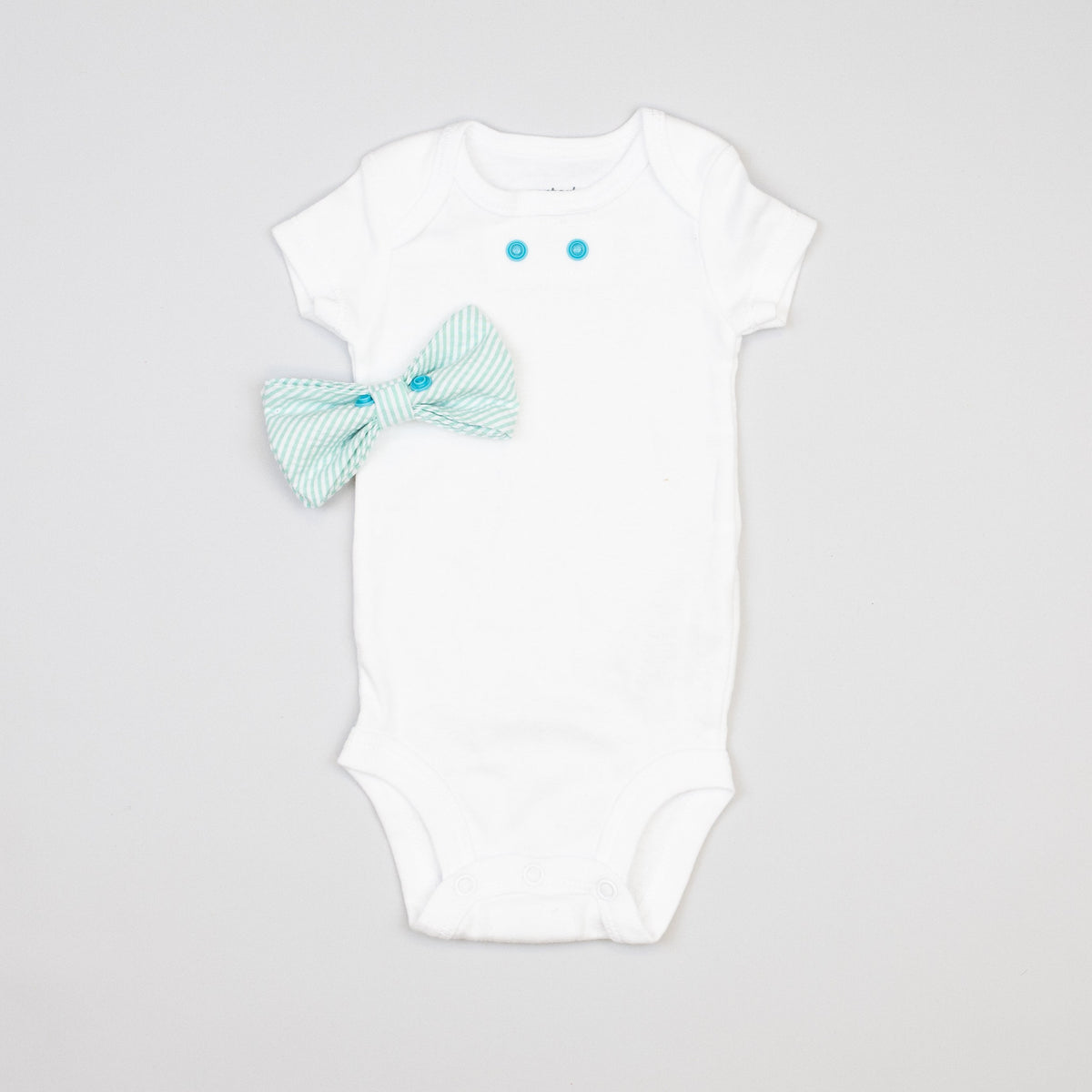 Cuddle Sleep Dream Bowtie Bodysuit Mint Seersucker Bowtie Bodysuit