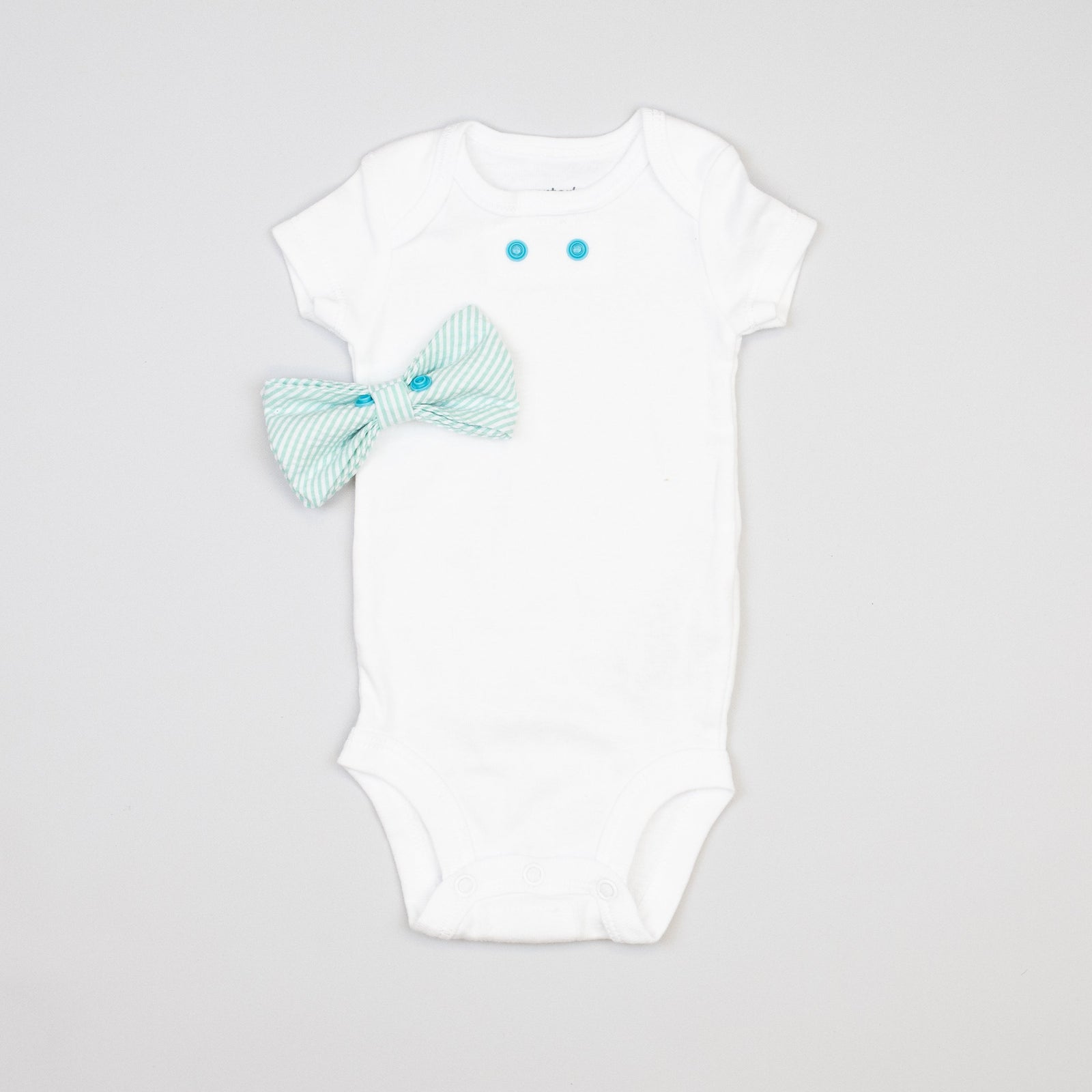 Cuddle Sleep Dream Bowtie Bodysuit Mint Seersucker Bowtie Bodysuit
