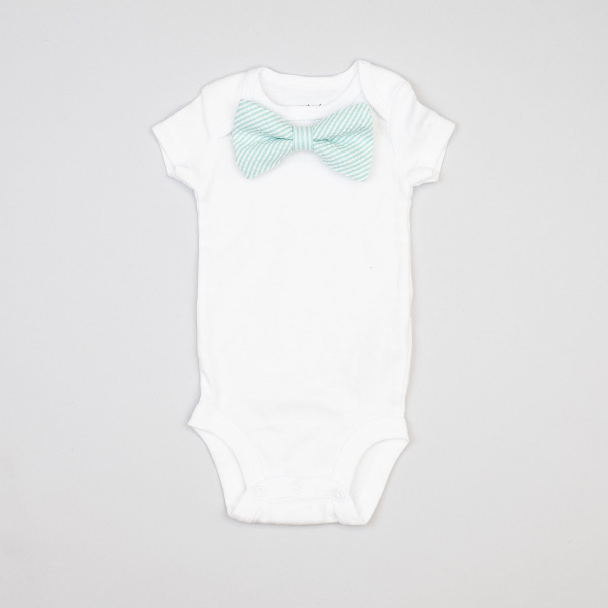 Cuddle Sleep Dream Bowtie Bodysuit Mint Seersucker Bowtie Bodysuit