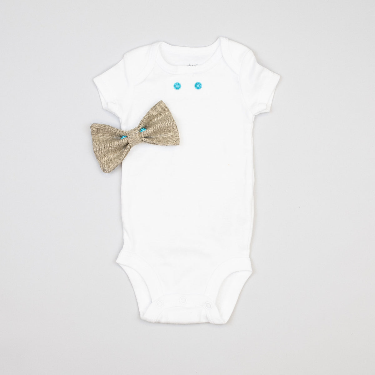 Cuddle Sleep Dream Bowtie Bodysuit Natural Linen Bowtie Bodysuit