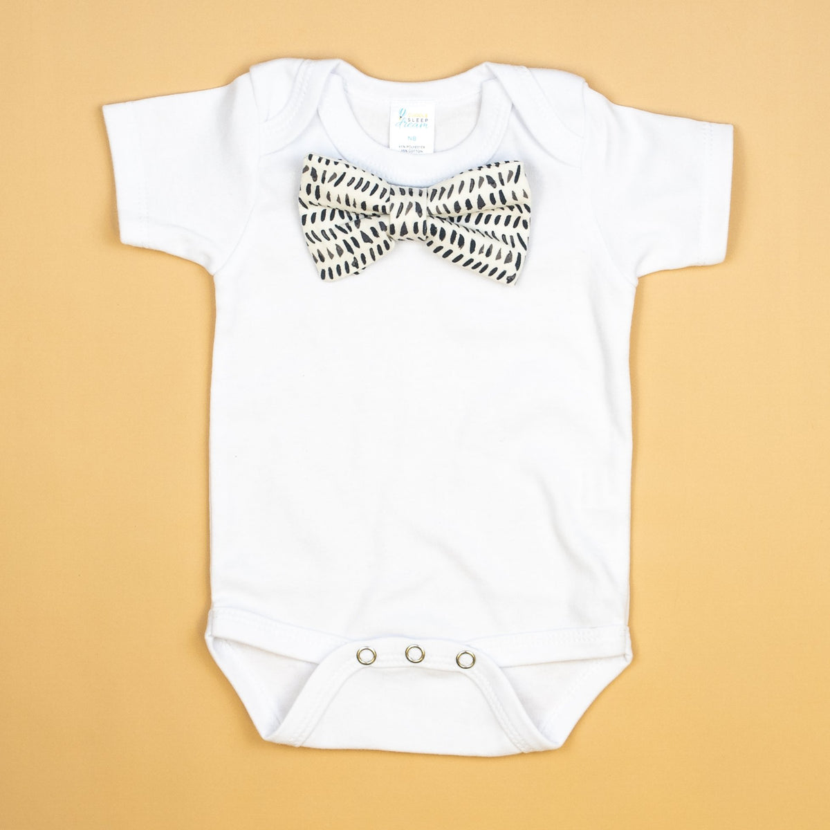 Cuddle Sleep Dream Oh Snap Navy Dashes Bowtie Bodysuit