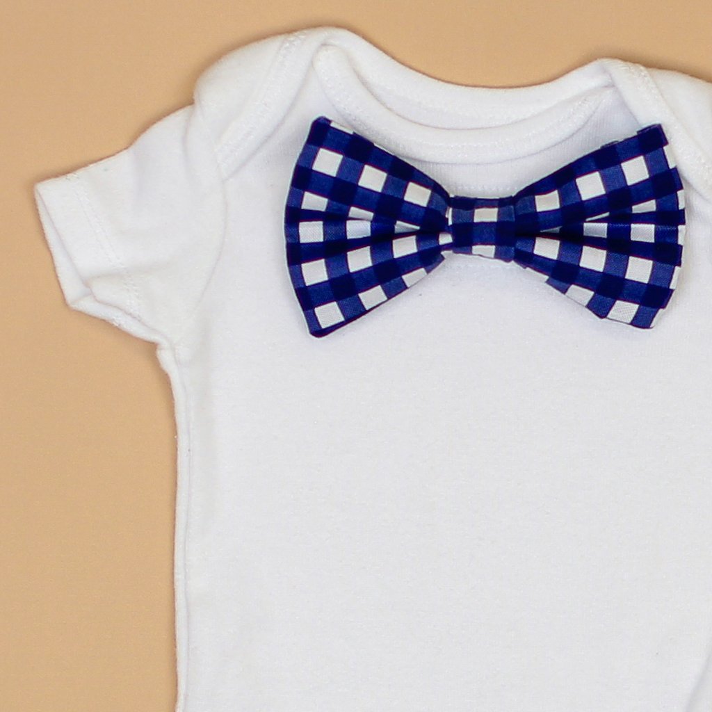 Cuddle Sleep Dream Oh Snap Navy Gingham Bowtie Bodysuit