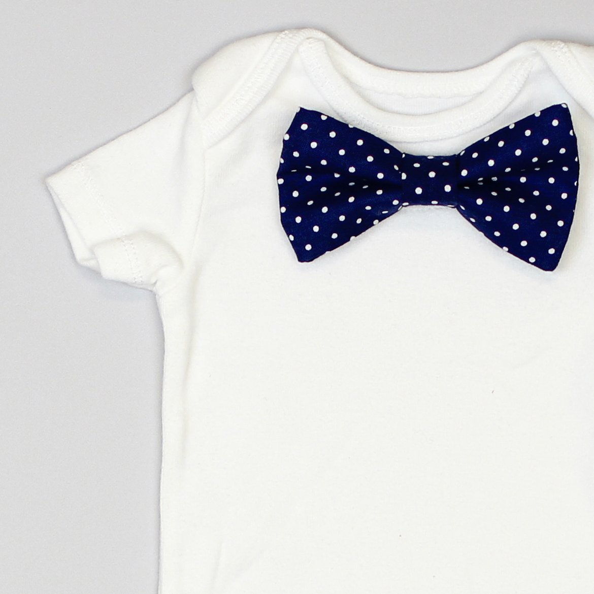 Cuddle Sleep Dream Bowtie Bodysuit Navy Pin Dot Bowtie Bodysuit