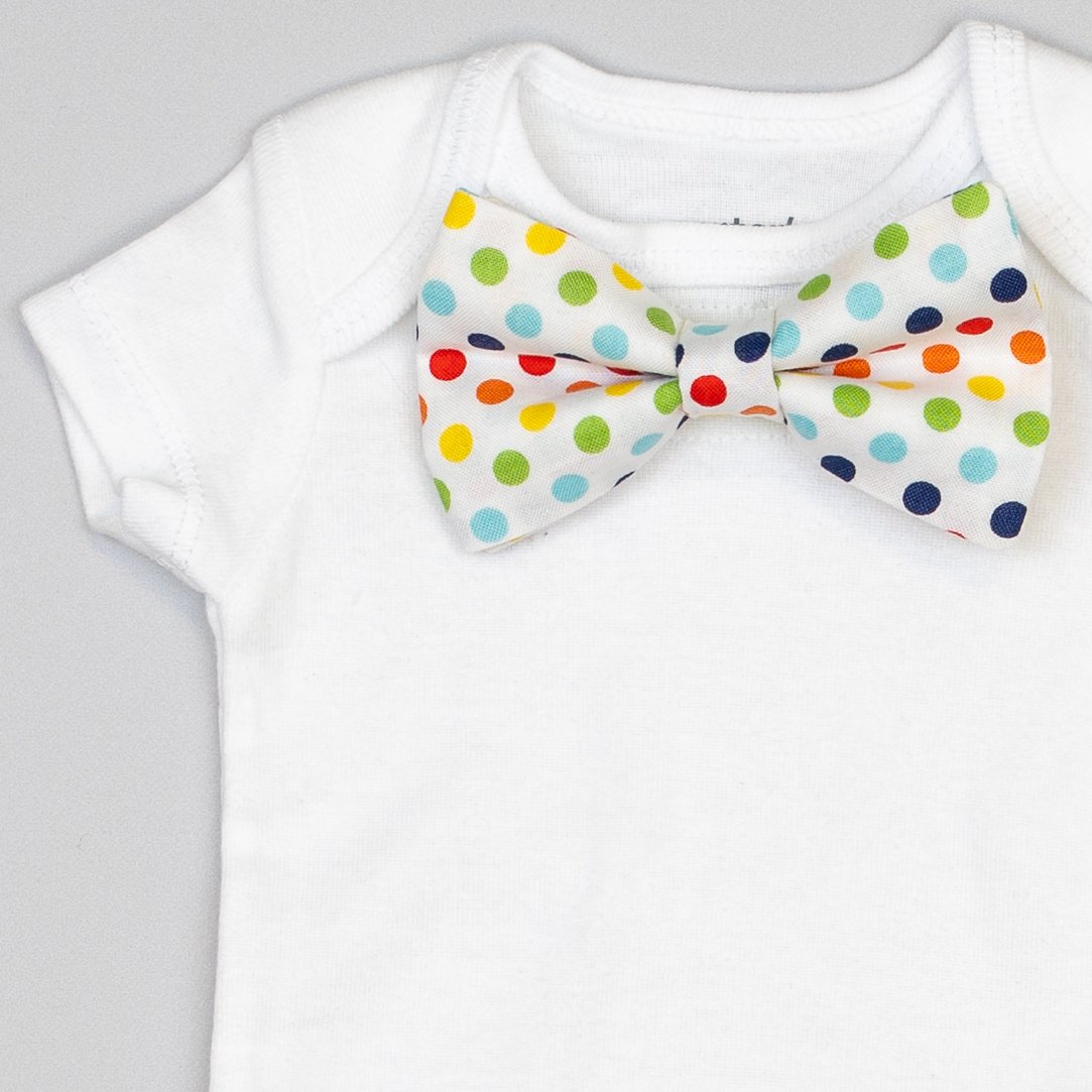 Cuddle Sleep Dream Bowtie Bodysuit Rainbow Dot Bowtie Bodysuit