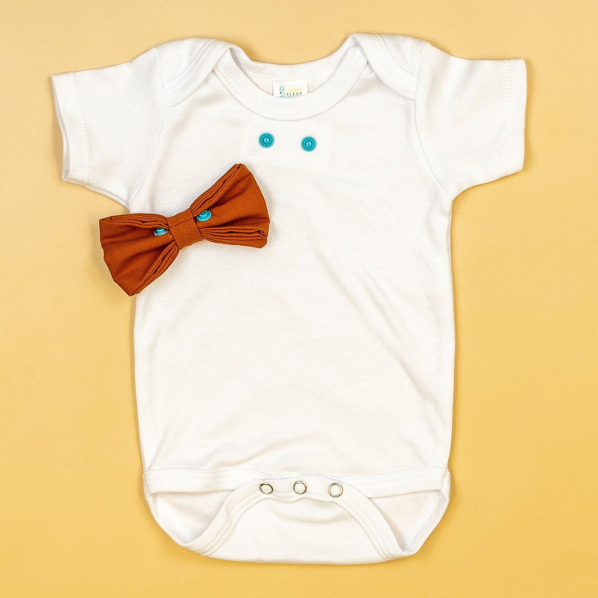 Cuddle Sleep Dream Bowtie Bodysuit Solid Burnt Orange Bowtie Bodysuit