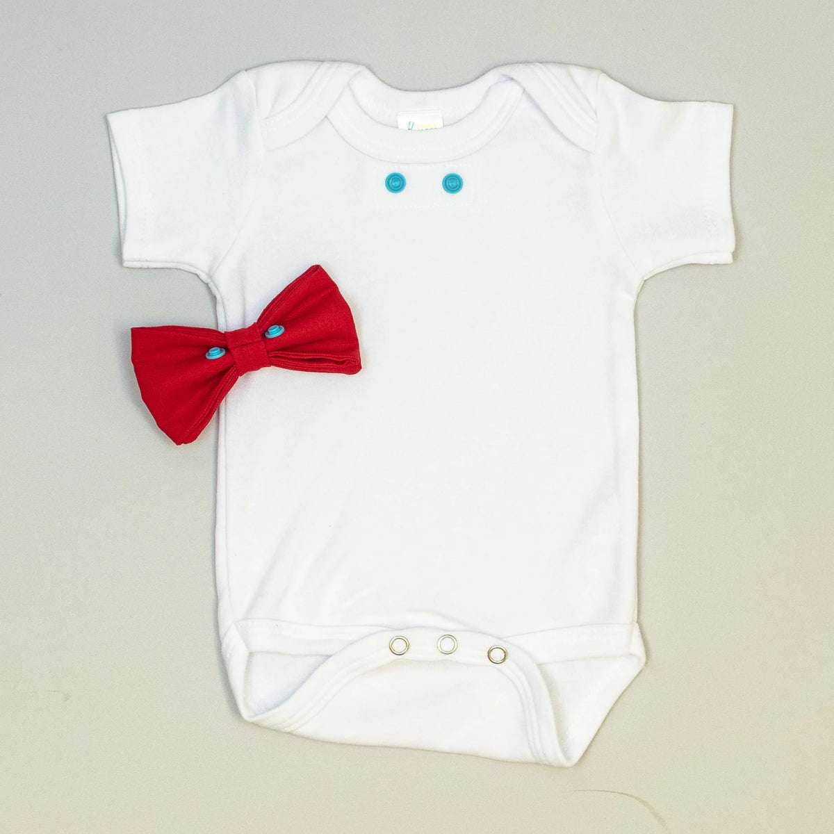 Cuddle Sleep Dream Bowtie Bodysuit Solid Red Bowtie Bodysuit