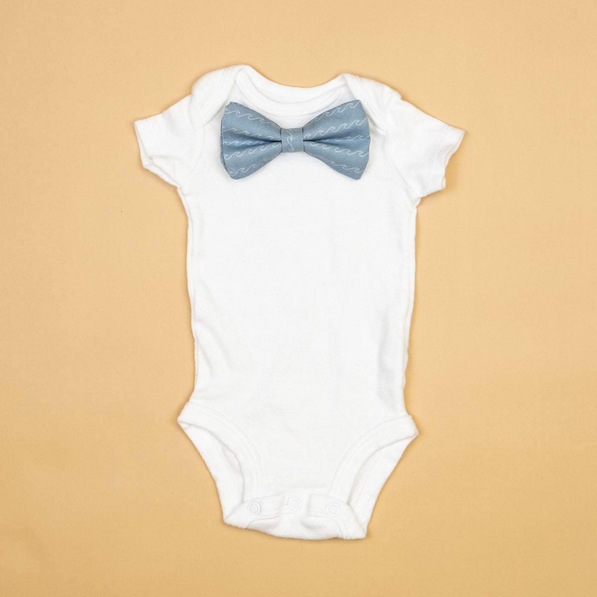 Cuddle Sleep Dream Bowtie Bodysuit Waves on Blue Bowtie Bodysuit
