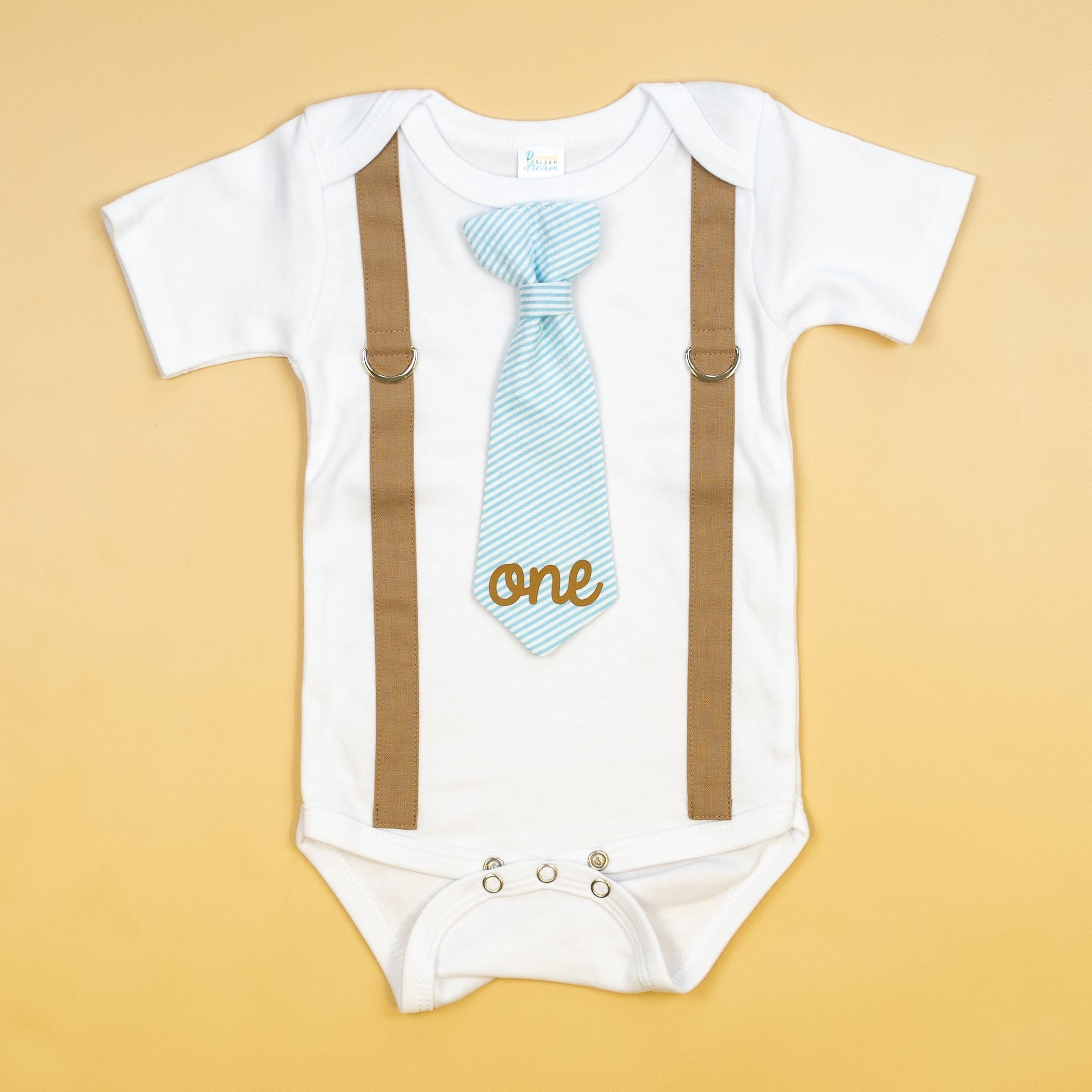 Baby Boy 1st Birthday Shirt Classic Seersucker Cuddle Sleep Dream