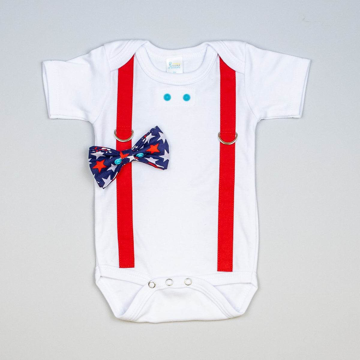 Baby Boy 4th of July Outfit: Red Suspenders & Patriotic Stars Bowtie ...