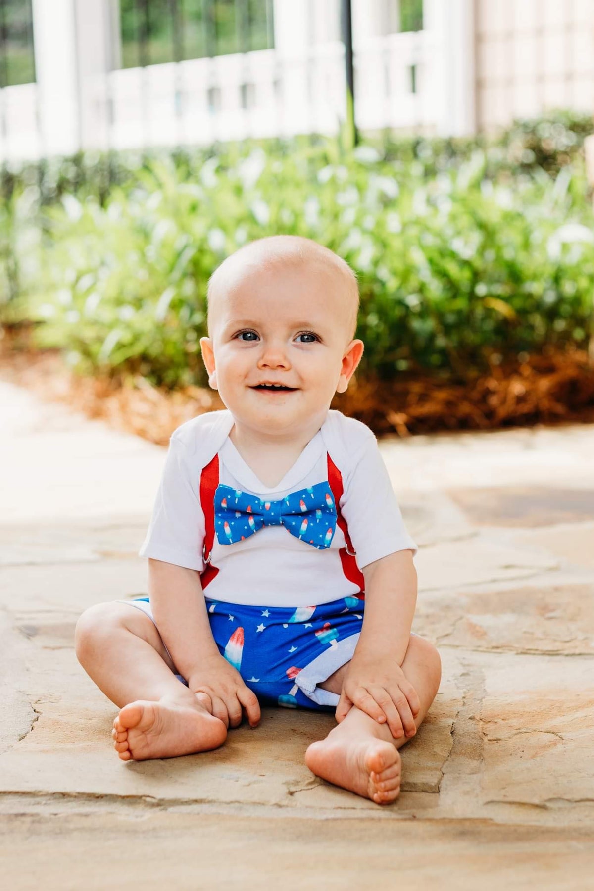 Cuddle Sleep Dream Oh Snap Red Suspenders &amp; Popsicle Bowtie Bodysuit/Tshirt