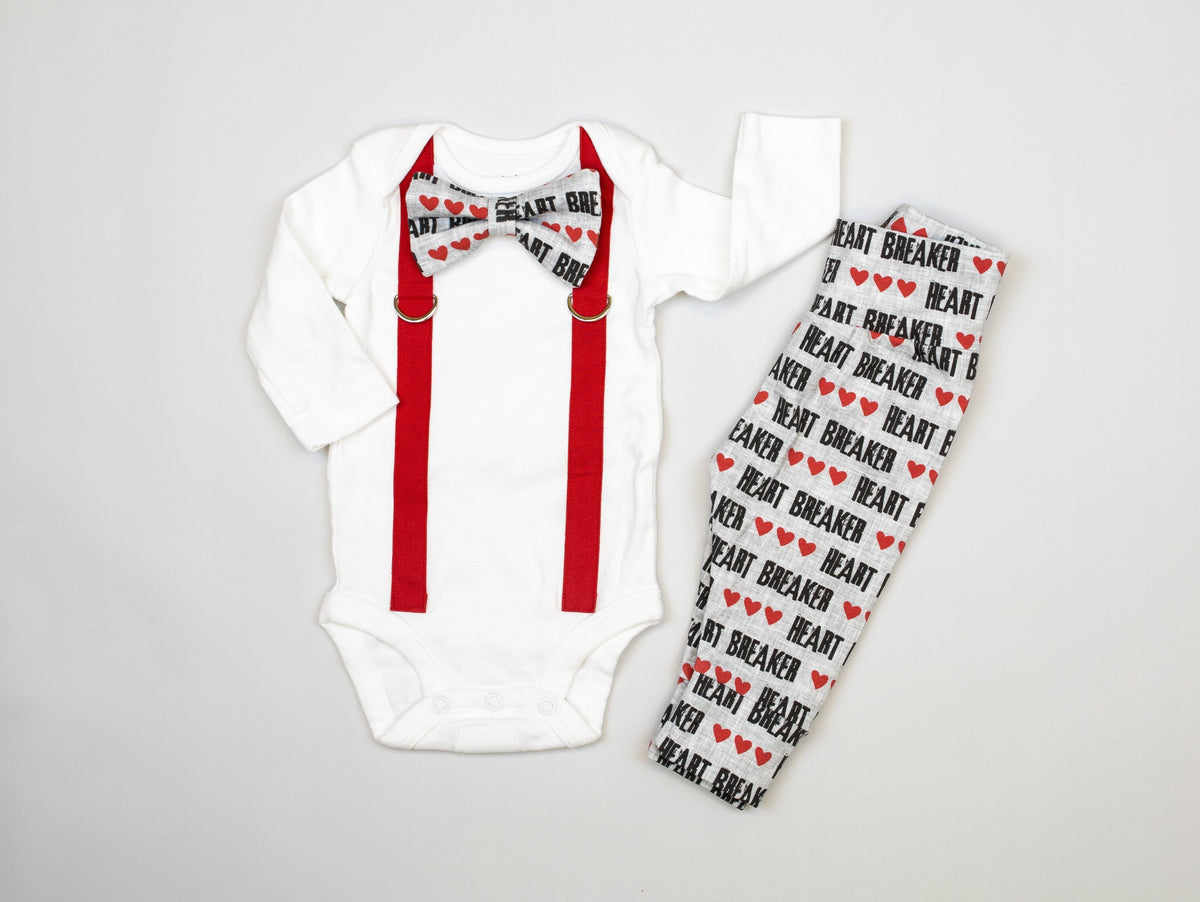 Cuddle Sleep Dream Oh Snap Red Suspenders / Heartbreaker Bowtie