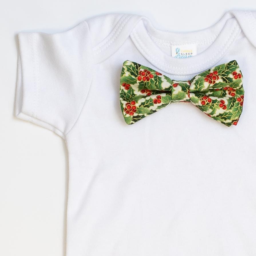 Cuddle Sleep Dream Bowtie Bodysuit Traditional Holly Bowtie Bodysuit