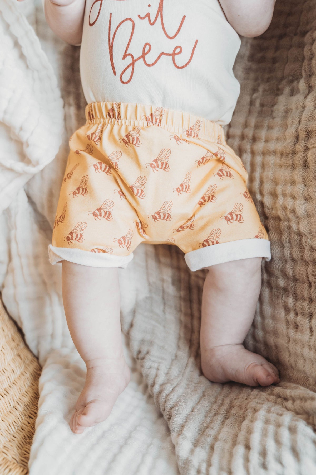 Cuddle Sleep Dream Rolled Hem Shorts Bees Rolled Hem Shorts