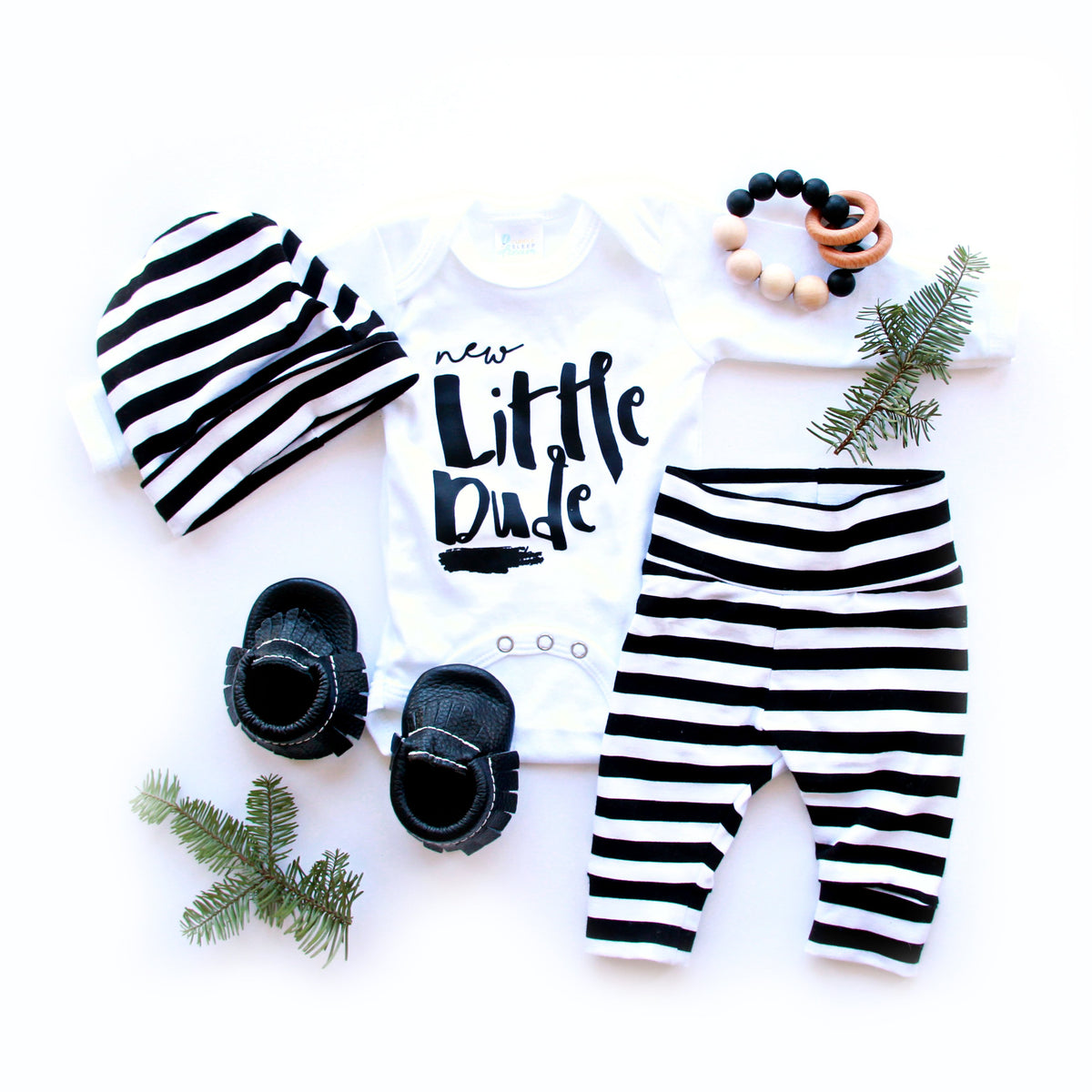 Cuddle Sleep Dream Hat Black/White Stripe Beanie