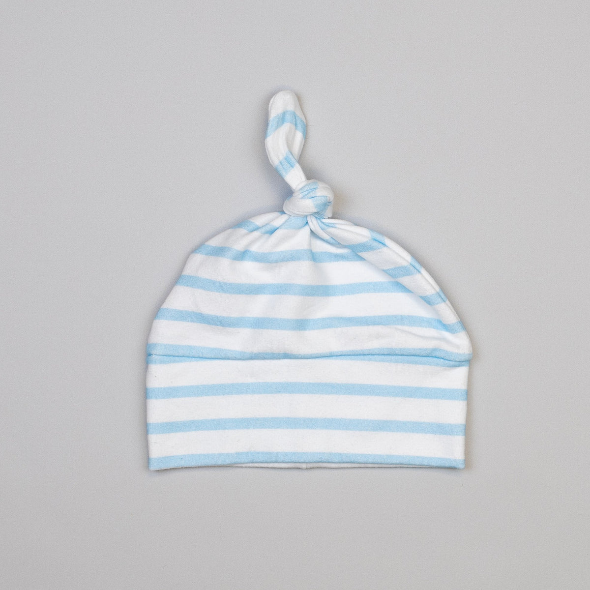 Blue/White Stripe French Terry Knot Hat