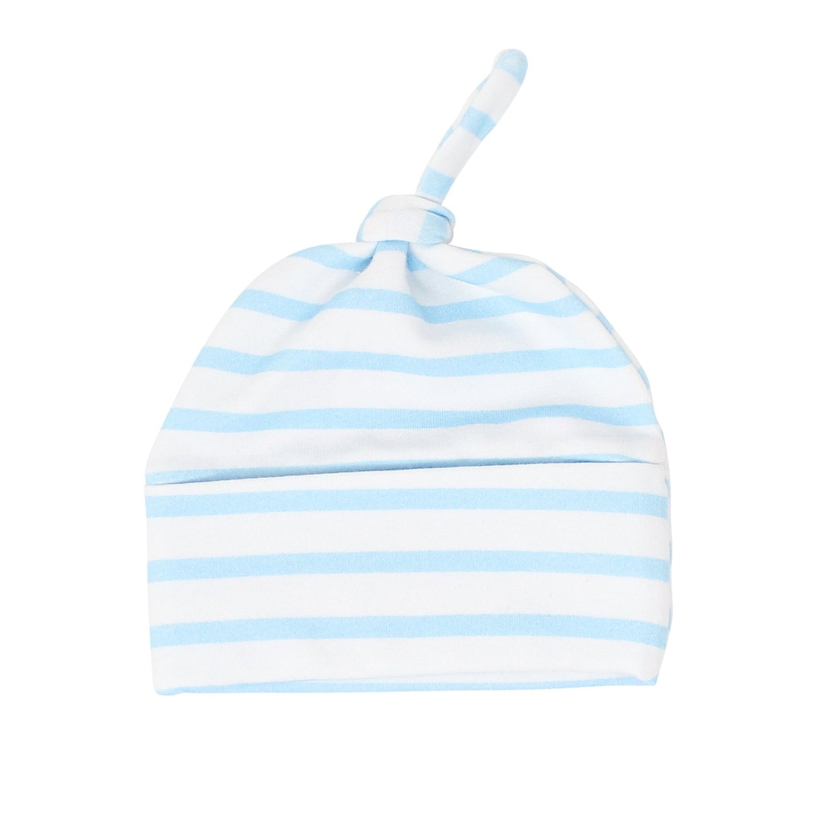 Blue/White Stripe French Terry Knot Hat