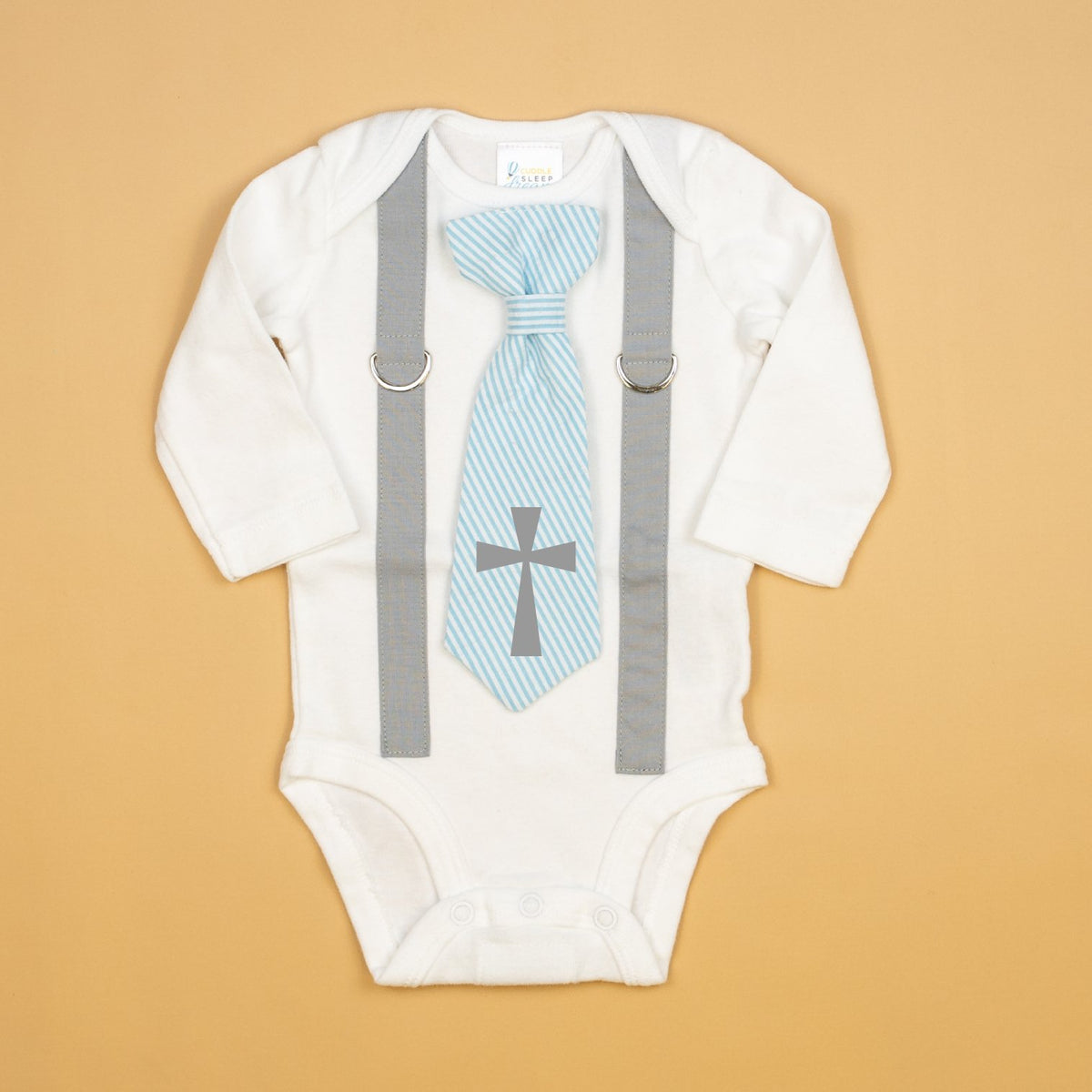 Cuddle Sleep Dream Oh Snap Signature Baptism | Tie &amp; Suspender Bodysuit