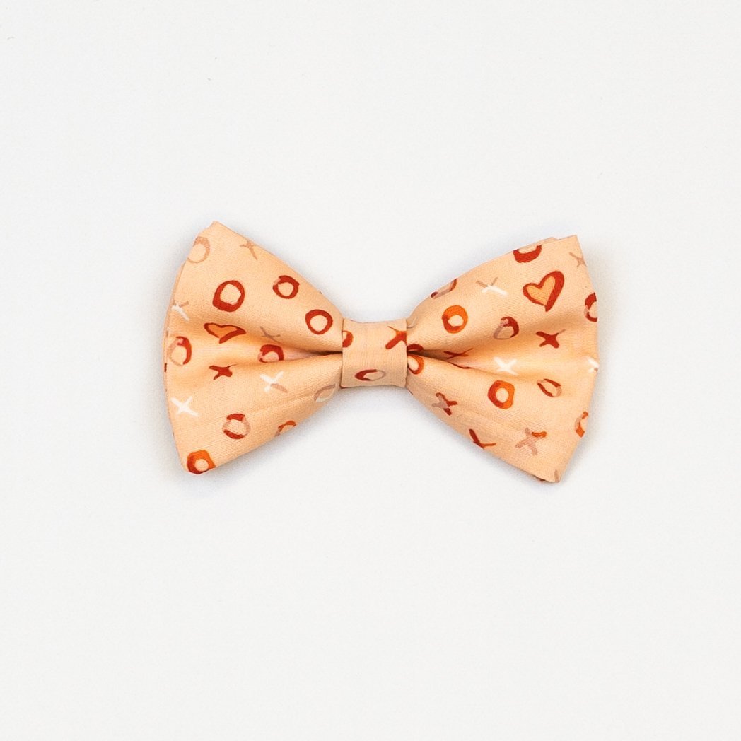 Cuddle Sleep Dream Ties XO Heart on Peachy Pink Valentine&#39;s Day Snap-On Tie