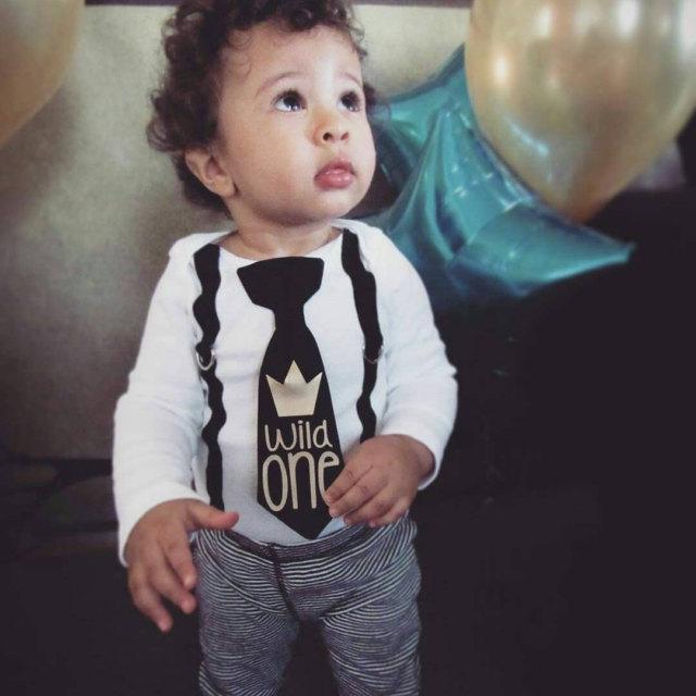 Cuddle Sleep Dream Oh Snap Wild One Onesie - Black Tie