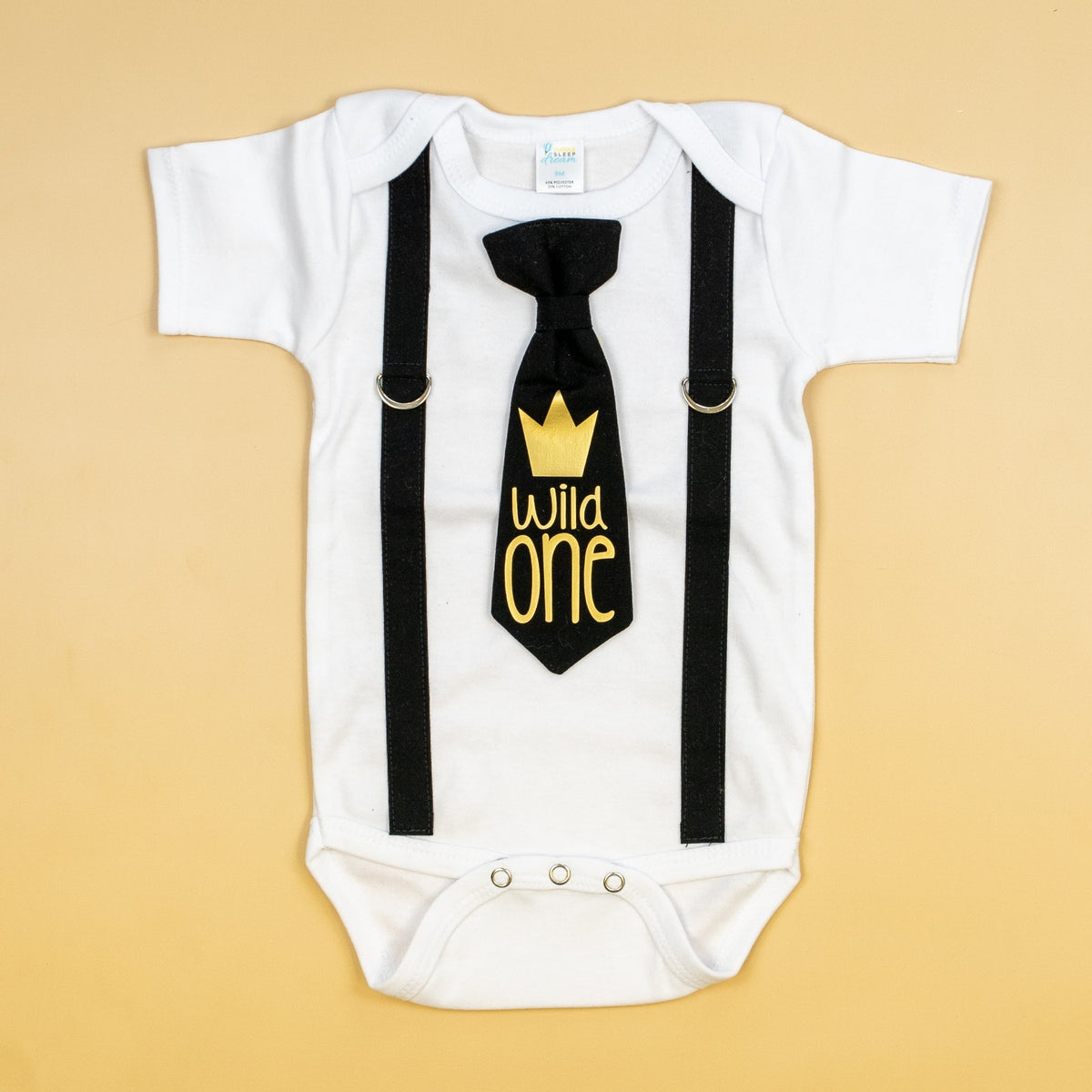 Cuddle Sleep Dream Oh Snap Wild One Onesie - Black Tie