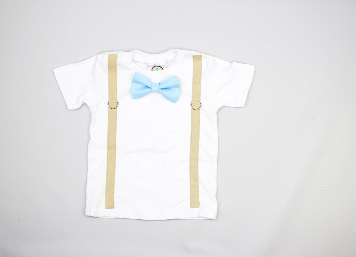 Cuddle Sleep Dream Oh Snap Tan Suspender / Light Blue Tie