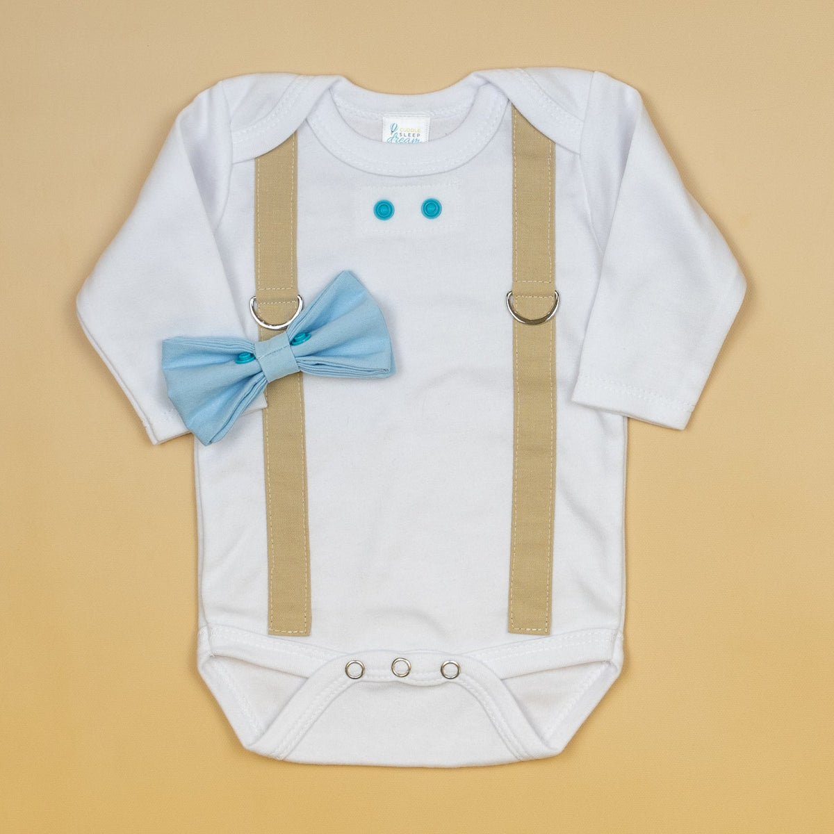 Cuddle Sleep Dream Oh Snap Tan Suspender / Light Blue Tie