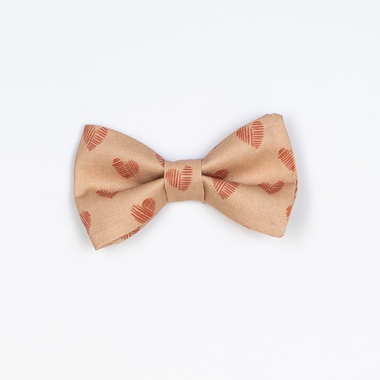 Cuddle Sleep Dream Bowtie Bodysuit Sketch Hearts on Latte Bowtie Bodysuit