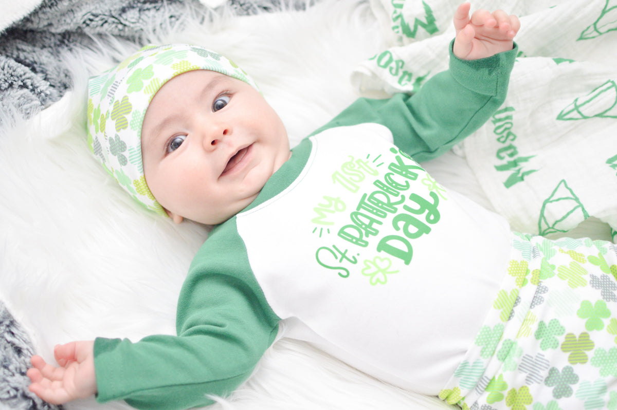 Cuddle Sleep Dream 1st St. Patrick&#39;s Day | White Bodysuit