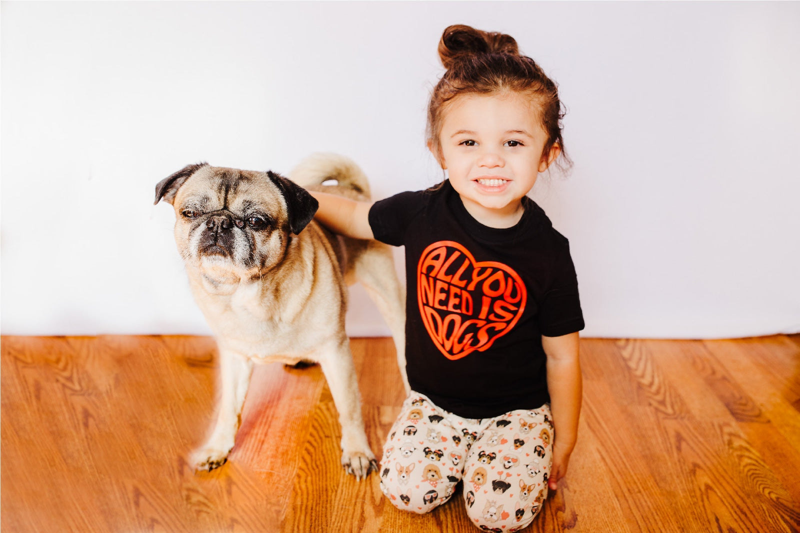 Cuddle Sleep Dream 6m Short Sleeve All You Need is Dogs | Black Tee