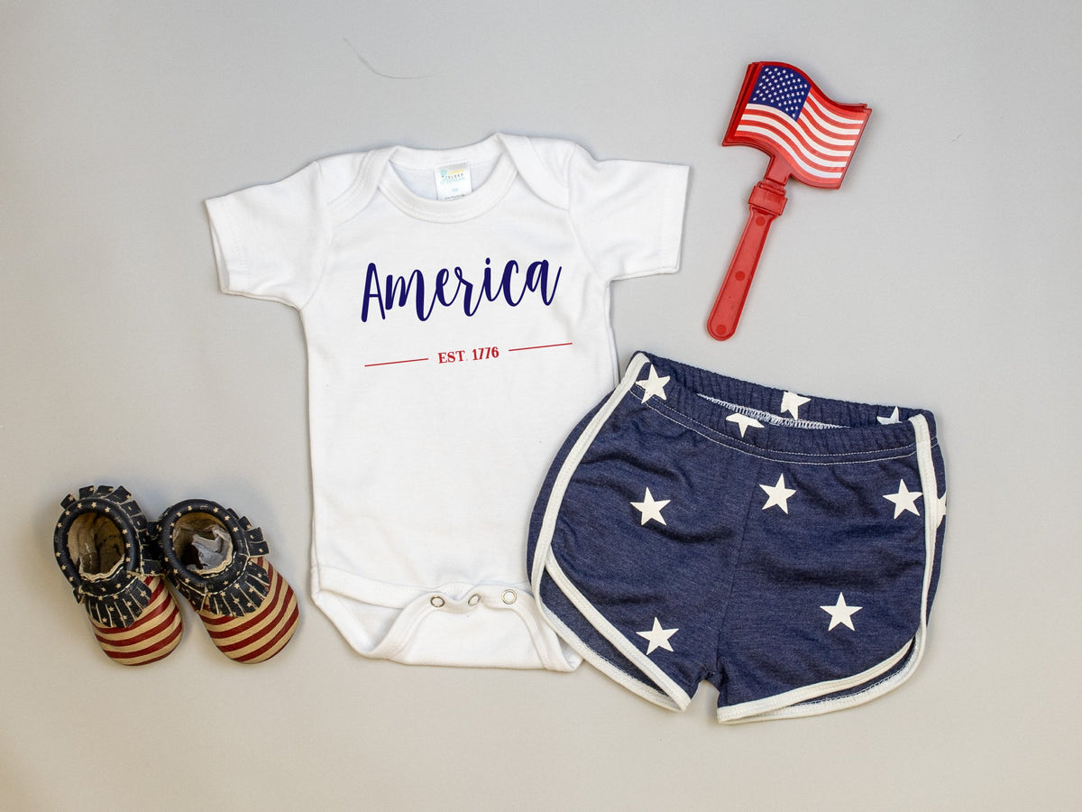 Cuddle Sleep Dream America Est 1776 Onesie