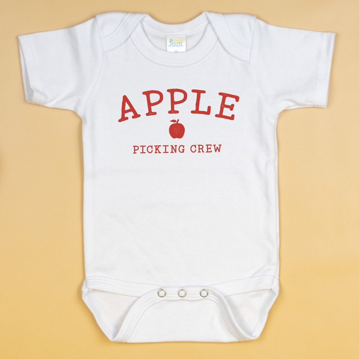 Cuddle Sleep Dream Newborn Short Sleeve Apple Picking Crew Bodysuit