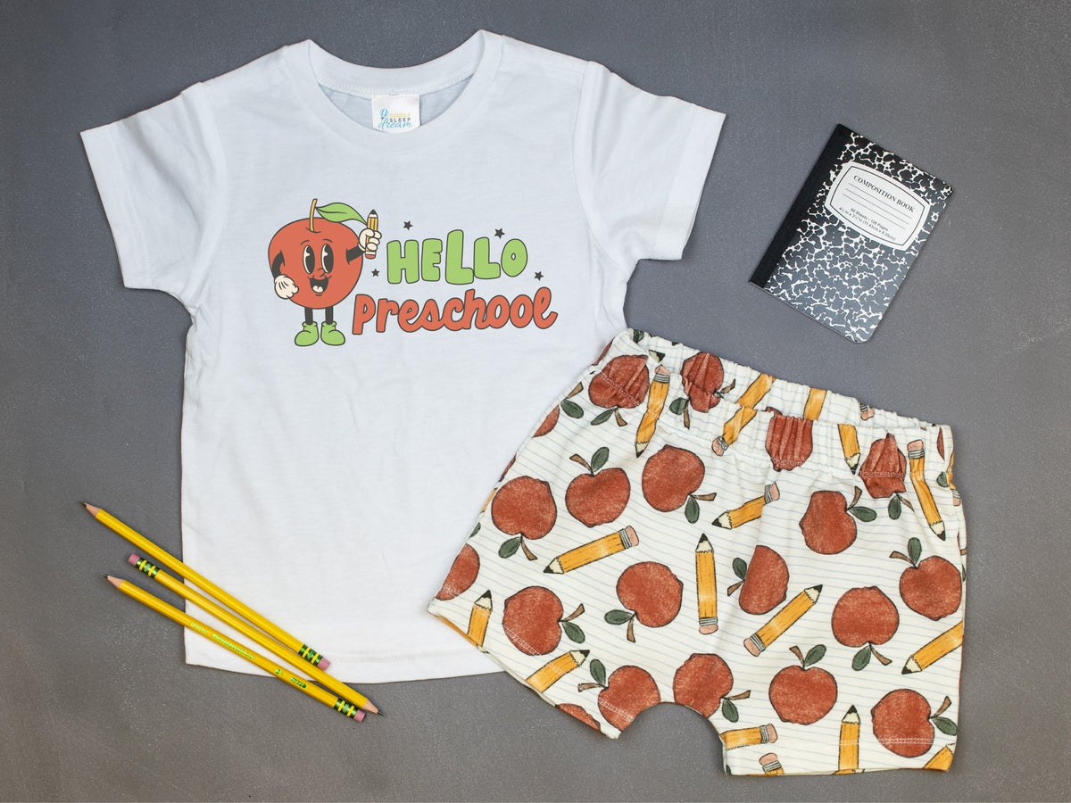 Cuddle Sleep Dream Rolled Hem Shorts Apples &amp; Pencils | French Terry Play Shorts