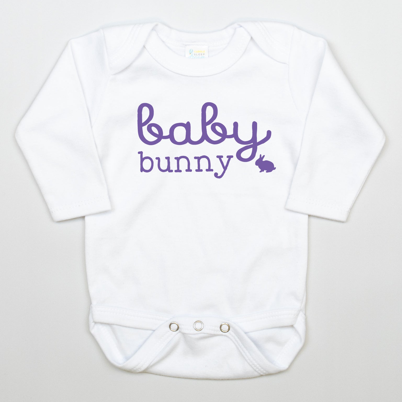 Cuddle Sleep Dream Baby Bunny Onesie | Purple Writing