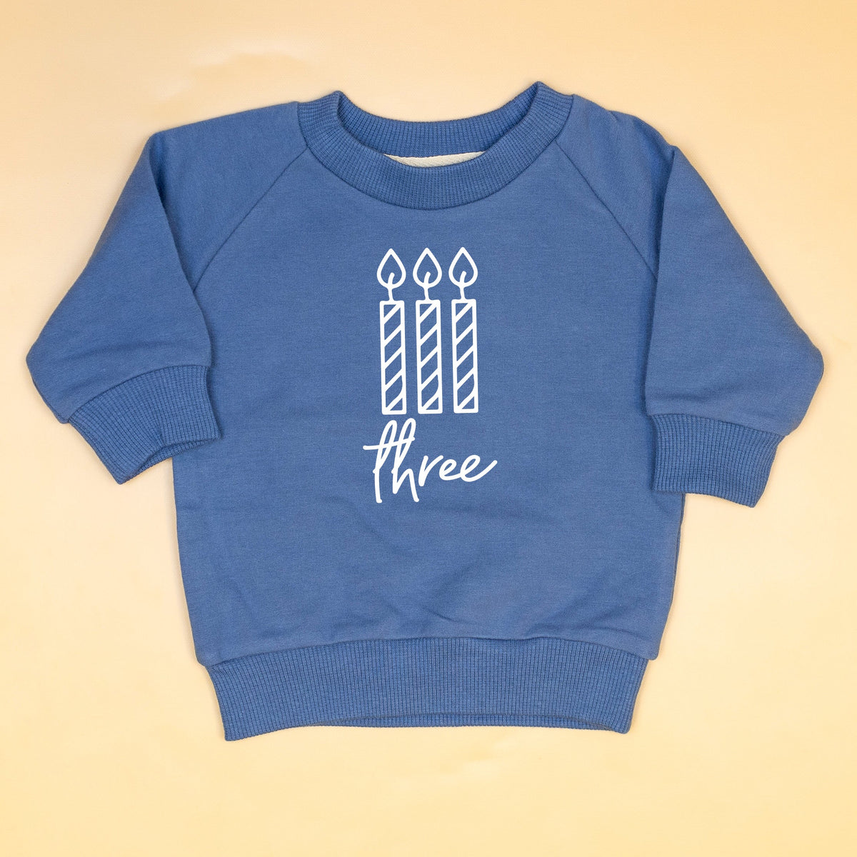 Cuddle Sleep Dream Birthday Candles (1-3) | Slate Blue Sweatshirt