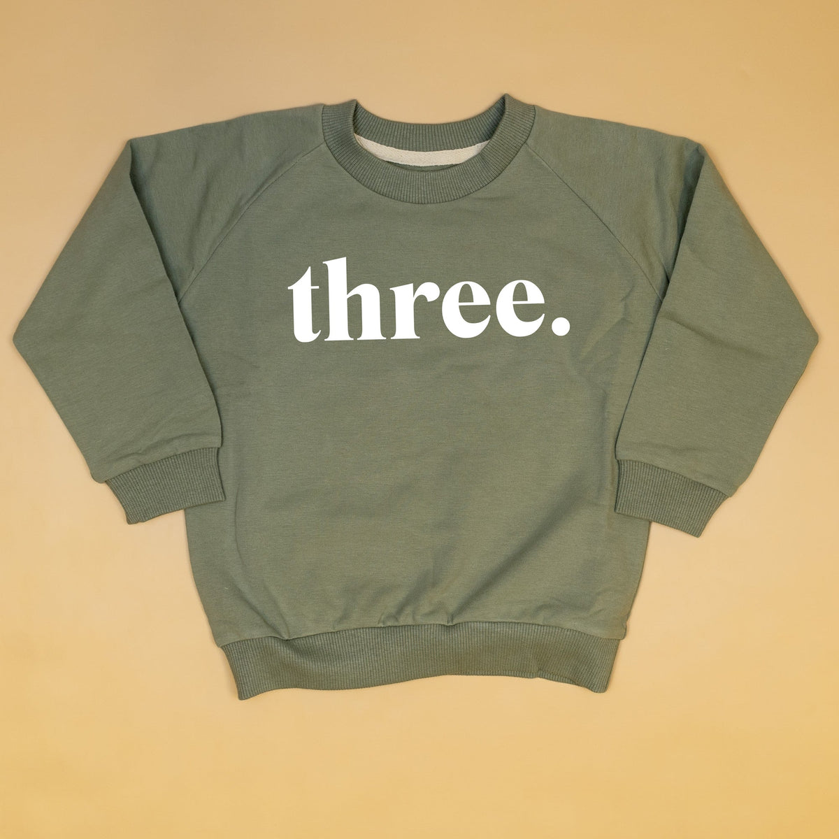 Cuddle Sleep Dream Birthday Number | Light Olive Sweatshirt