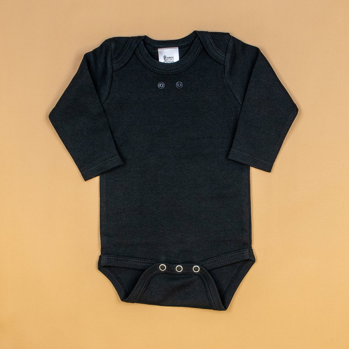 Cuddle Sleep Dream Black Onesie/Tshirt with Snaps