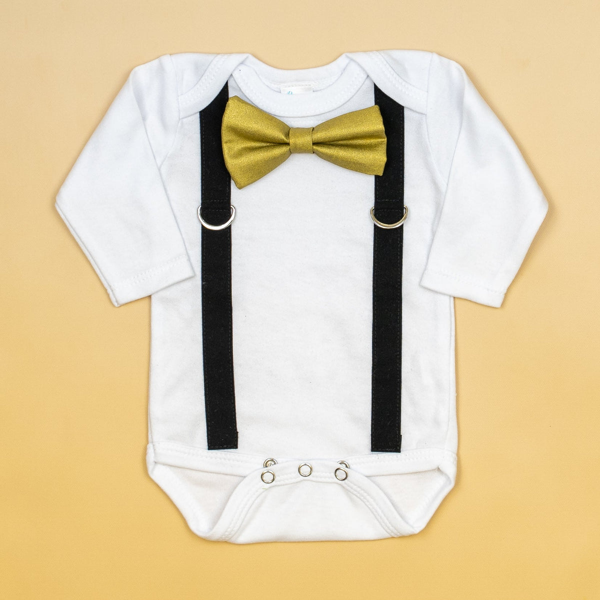 Cuddle Sleep Dream Oh Snap Black Suspender / Metallic Gold Bow Tie