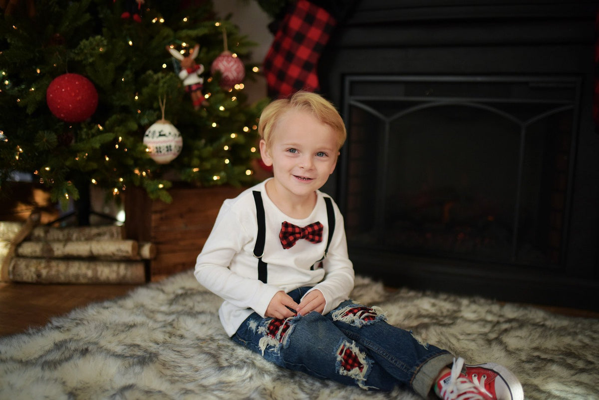 Cuddle Sleep Dream Oh Snap Black Suspenders | Buffalo Plaid Bowtie | TShirt