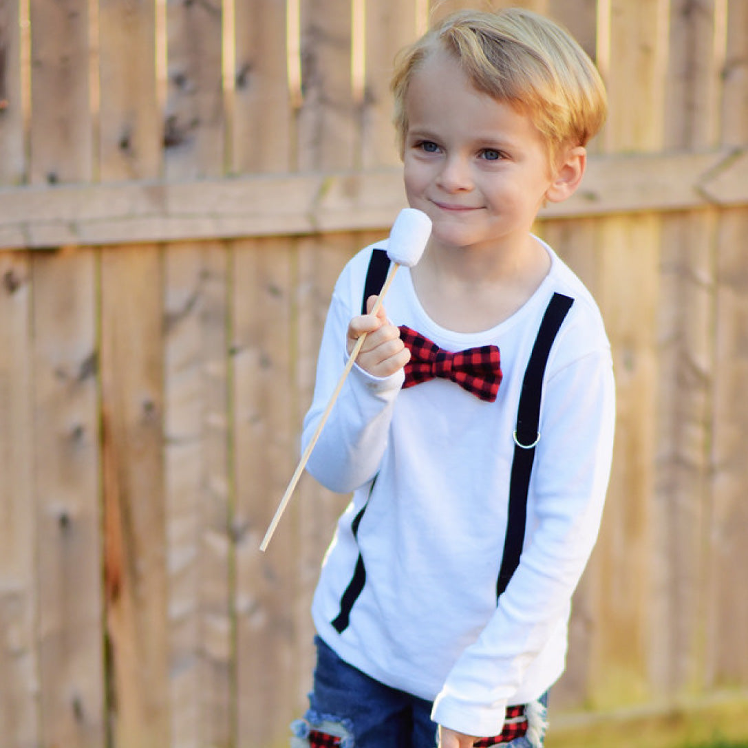 Cuddle Sleep Dream Oh Snap Black Suspenders | Buffalo Plaid Bowtie | TShirt