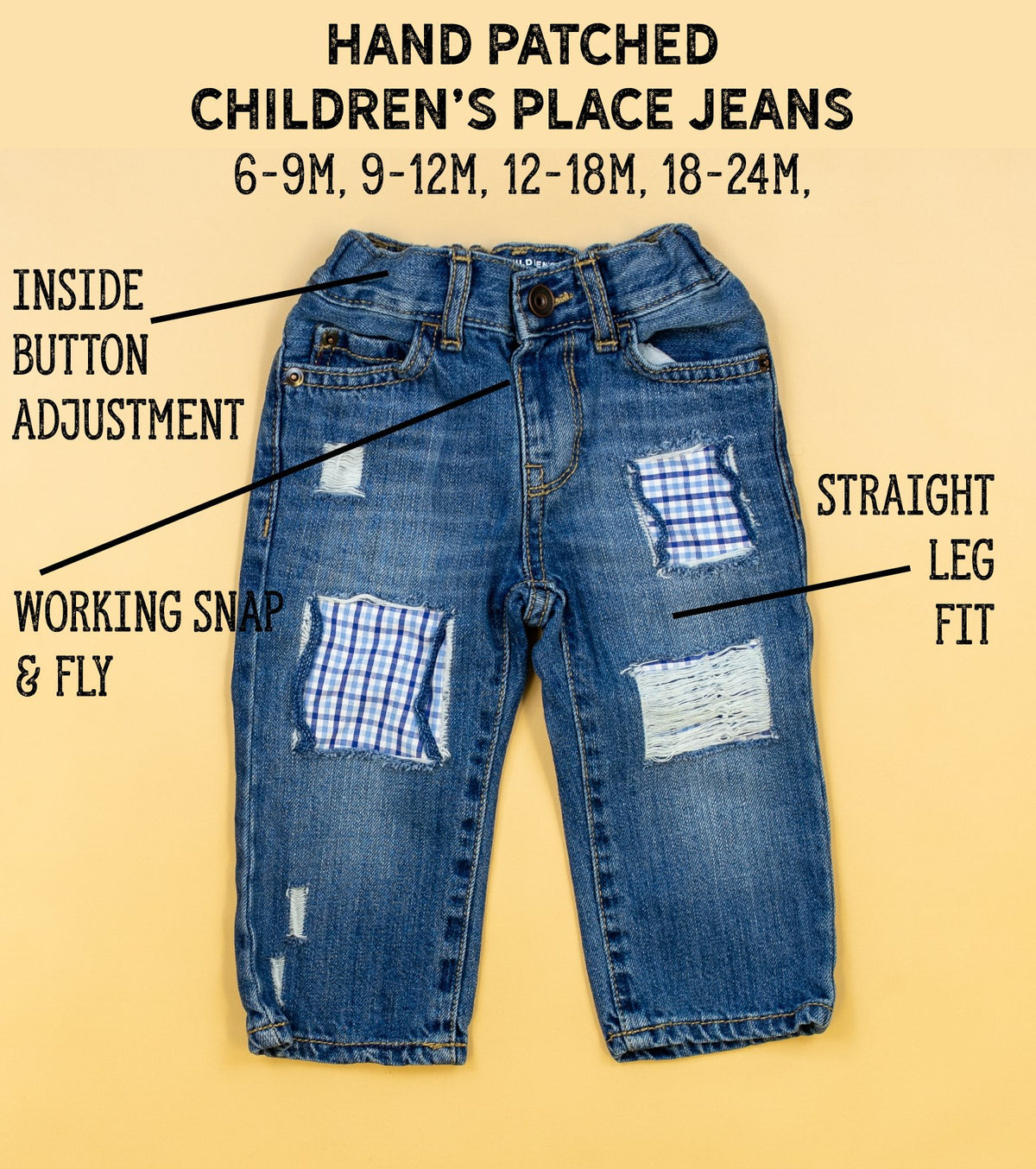 Cuddle Sleep Dream Blue Check Destroyed Jeans